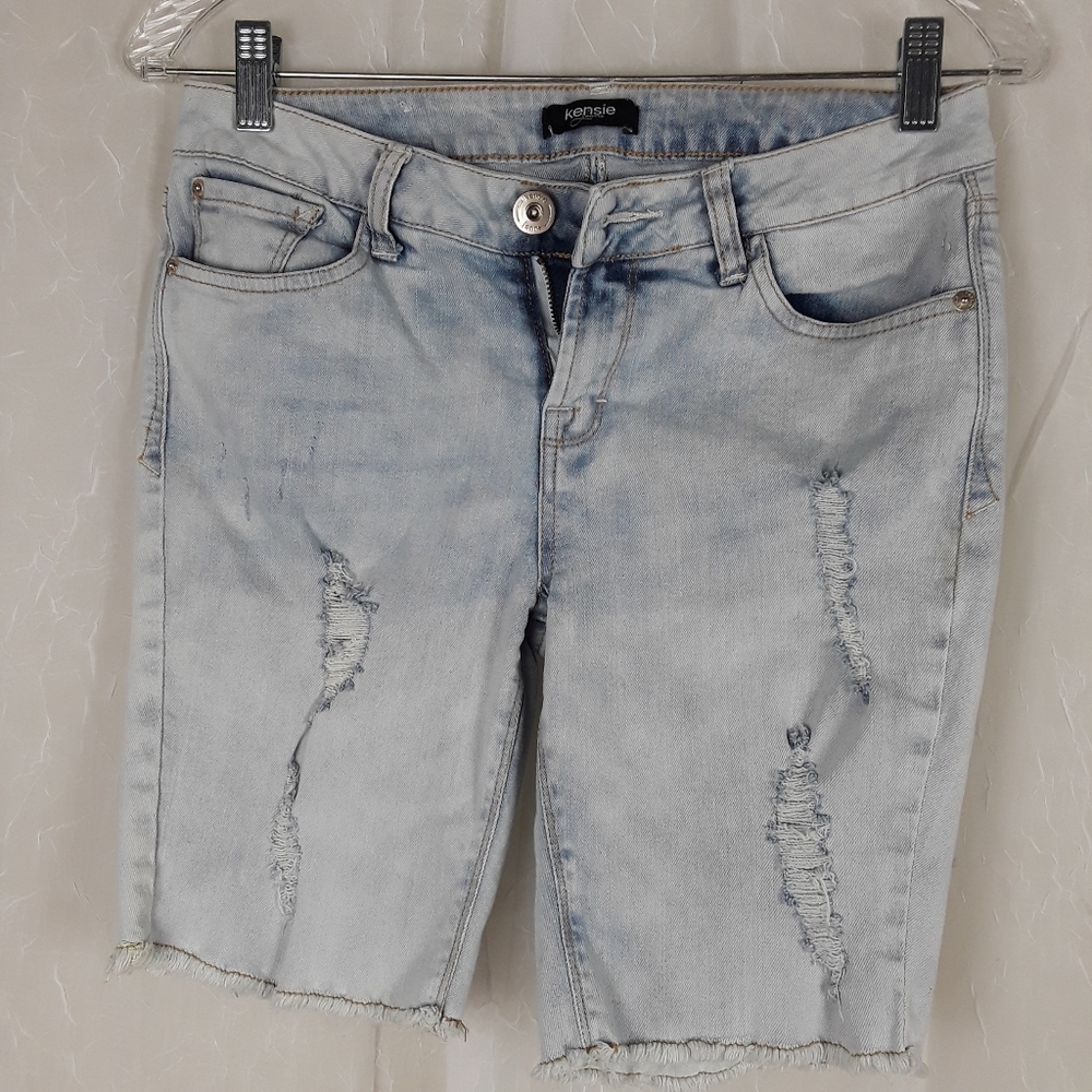 Kensie Jean Shorts Distressed